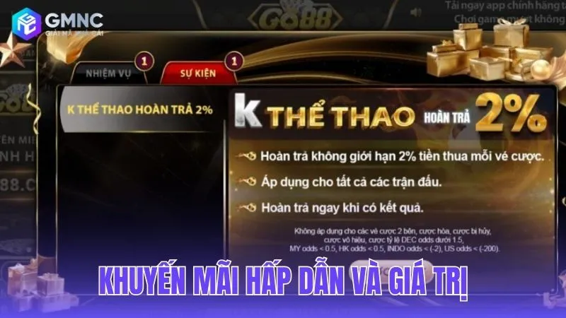 Bùng nổ cùng các sự kiện khuyến mãi giá trị cao tại Go88